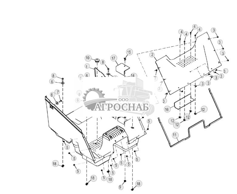 Передние крышки, электрогидравлическая система управления - ST140 241.jpg